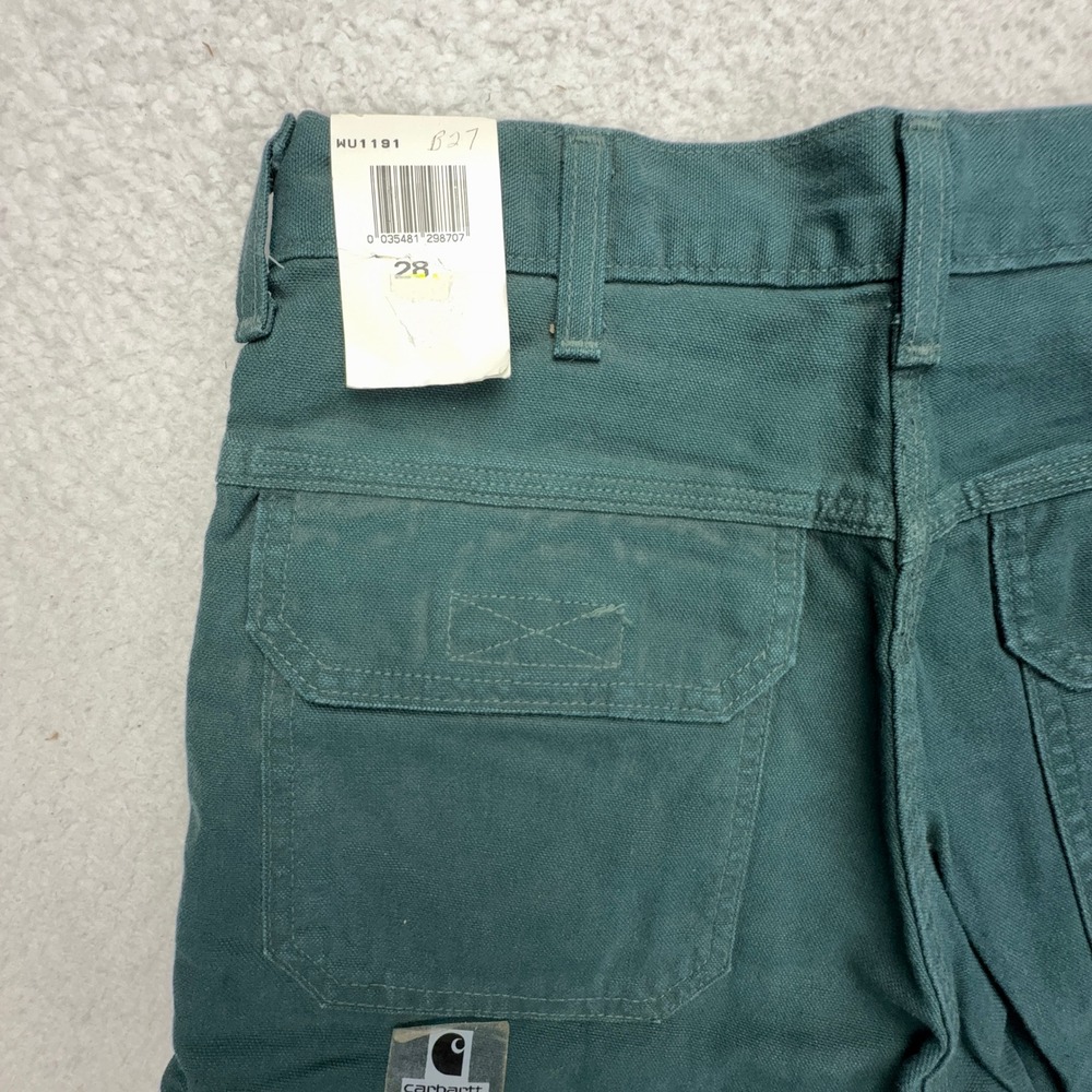 Carhartt WU1191 Mens Green Cotton Canvas Work Shorts Size 28 NWT USA Made
